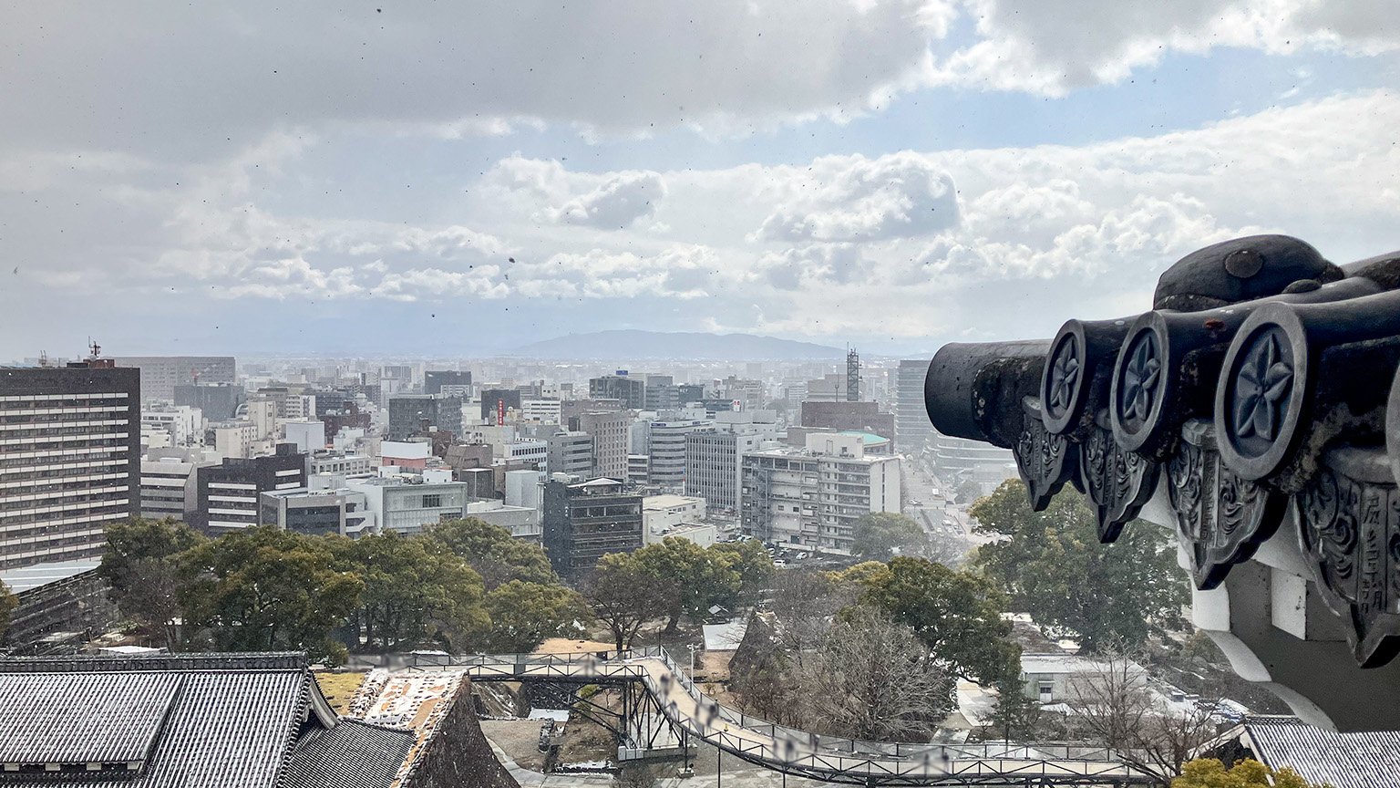 熊本城の天守から見た景色の写真