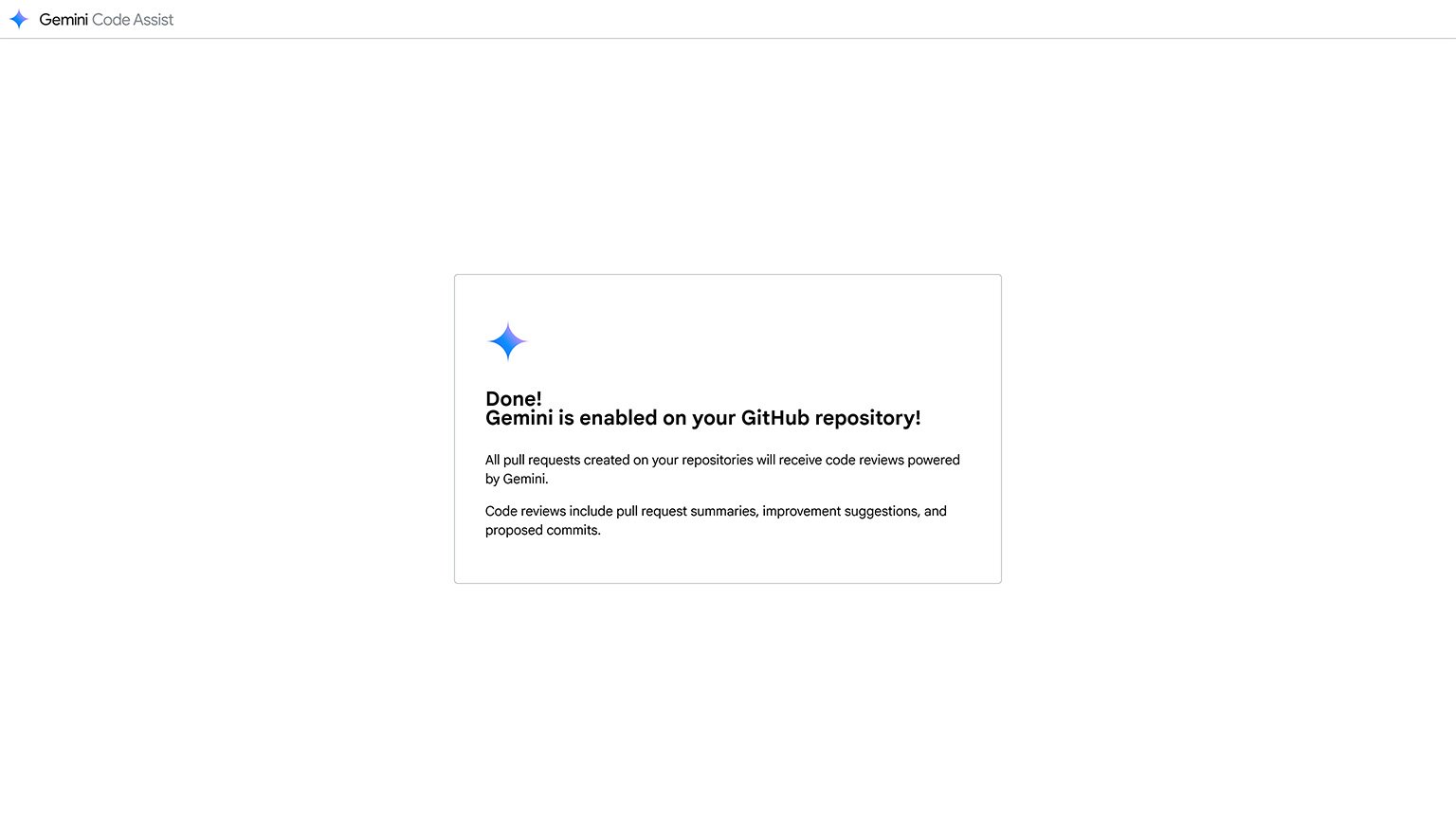 Gemini Code Assist for GitHub を追加した画面の画像