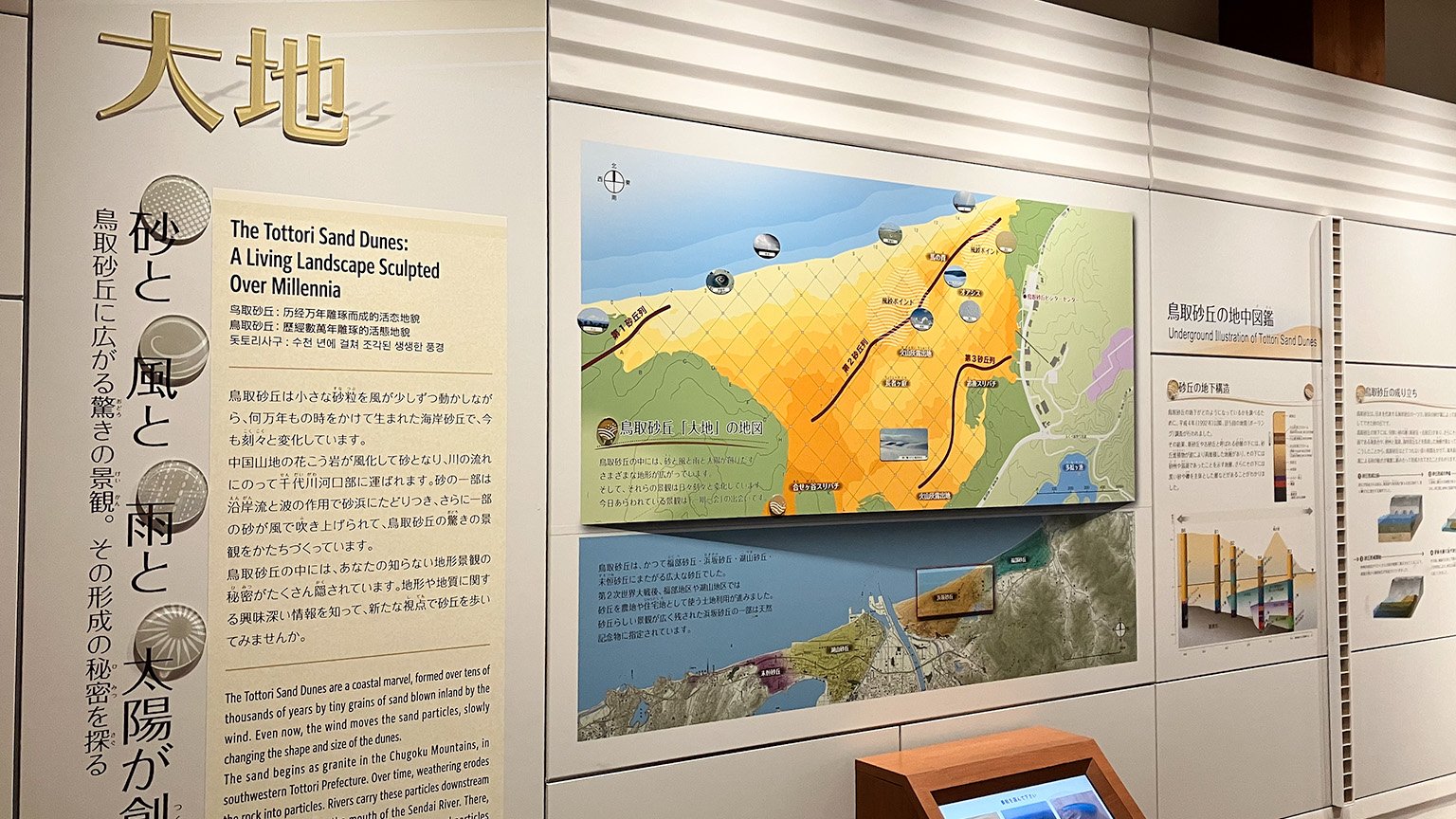 山陰海岸国立公園鳥取砂丘ビジターセンターの展示の写真
