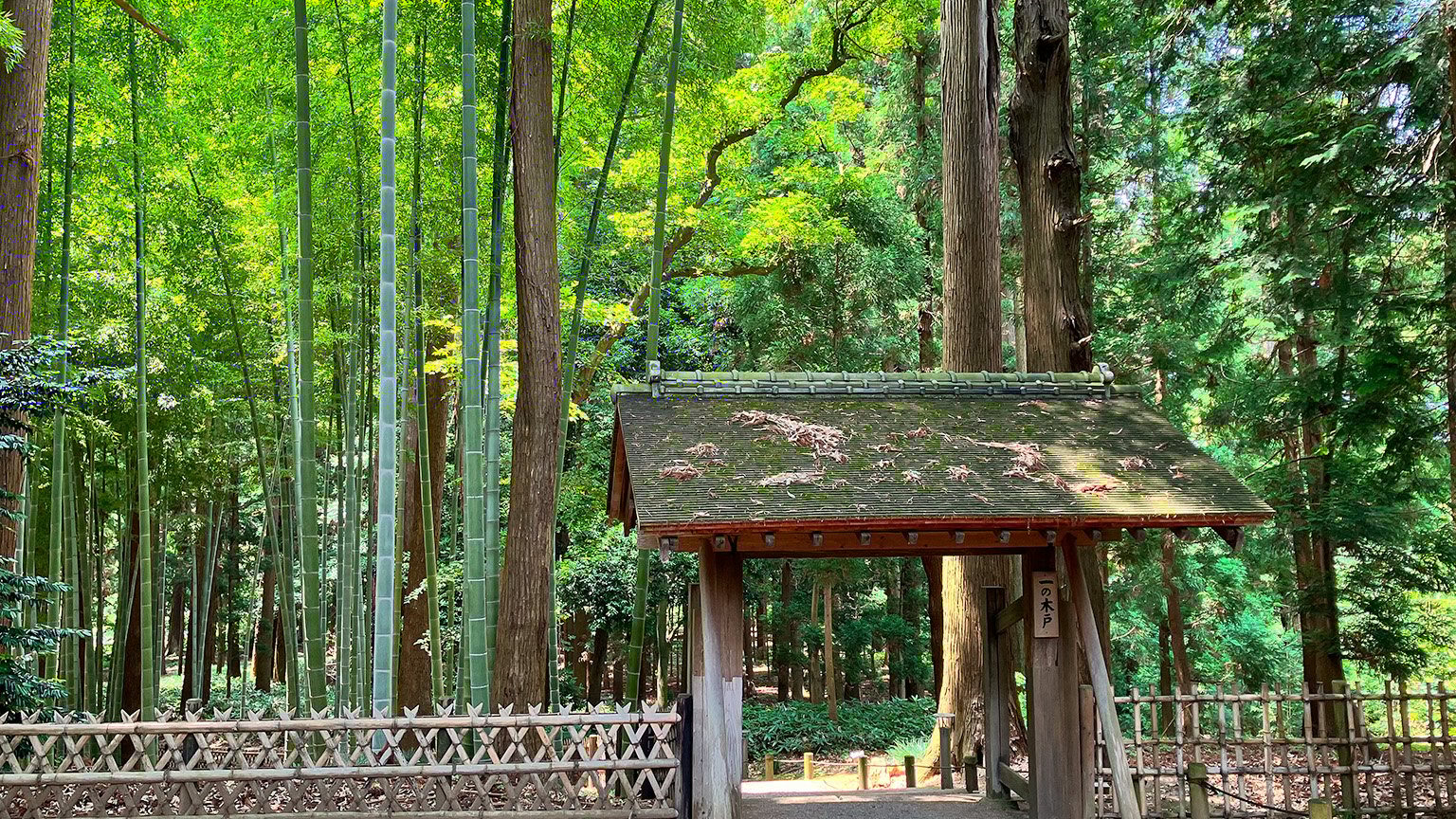 偕楽園の一の木戸の写真
