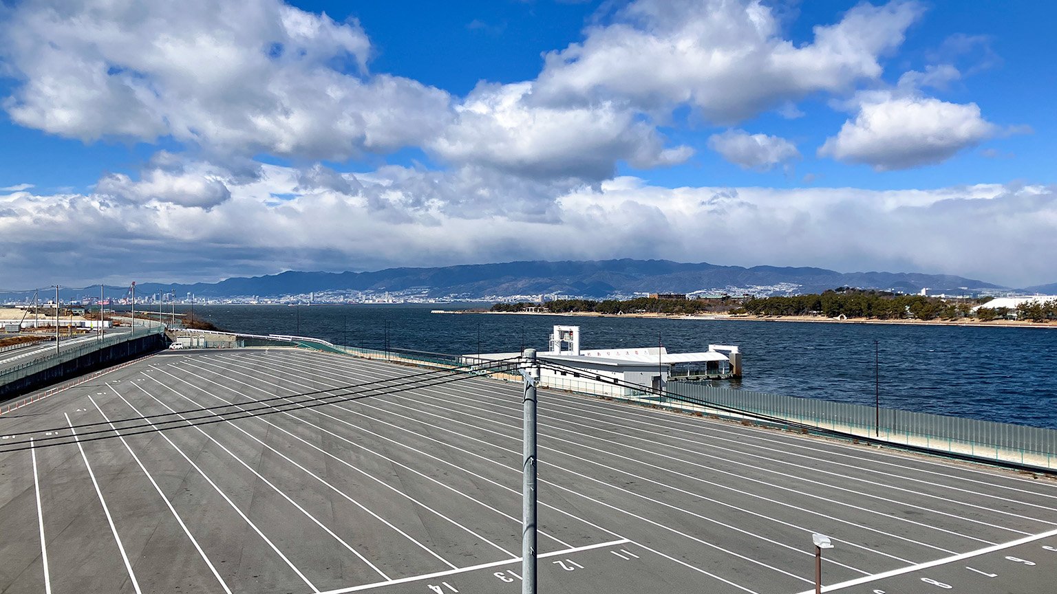 夢舞大橋から見た神戸方面の景色の写真