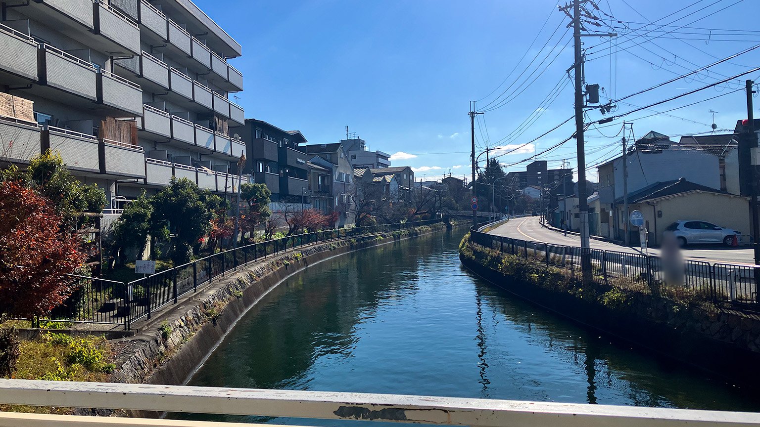 琵琶湖疏水に架かる柿本橋からの景色の写真