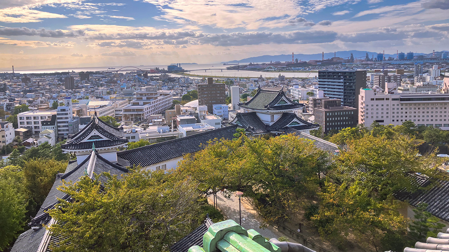 和歌山城天守閣から見える景色の写真