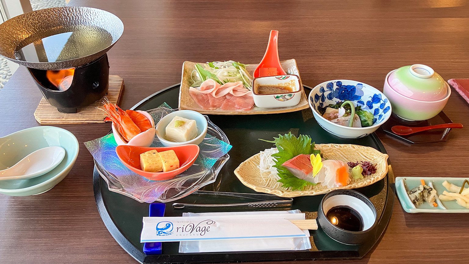 玉造国際ホテル Rivage Choraku での夕食の写真