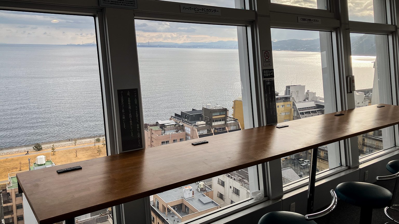 別府タワーの展望台内の写真