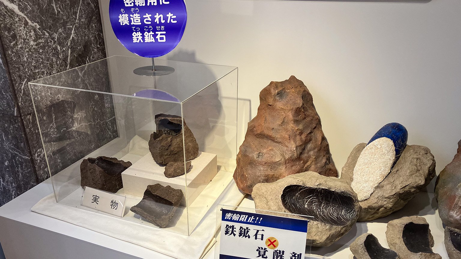 神戸税関の広報展示室の展示の写真