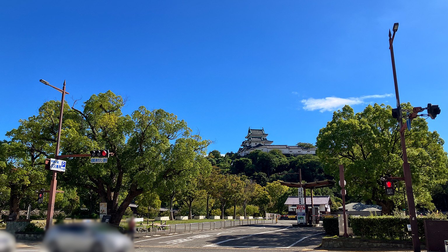 けやき大通りから見た和歌山城の写真