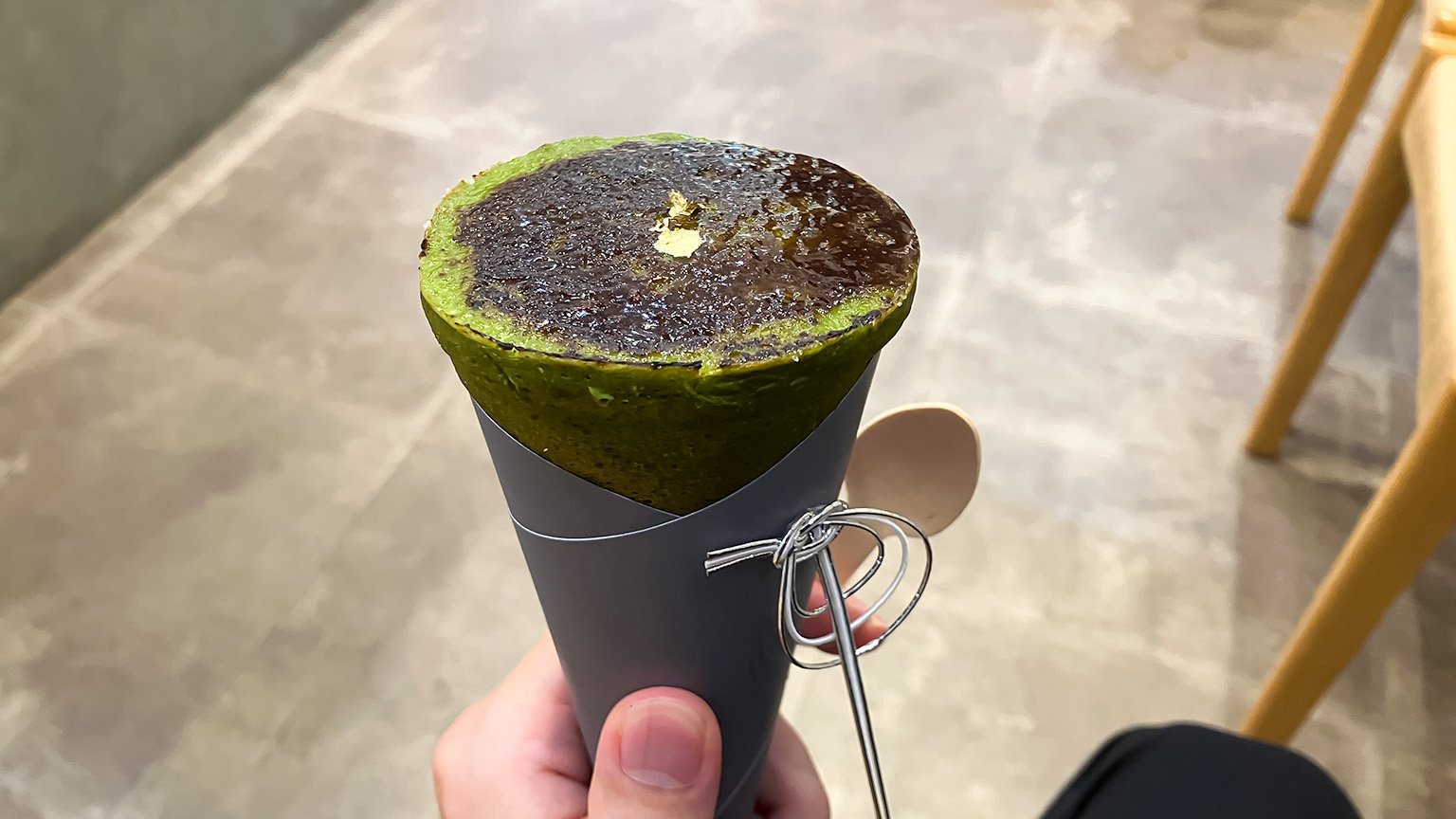 浅草茶屋たばねのしの掛川抹茶ブリュレの写真