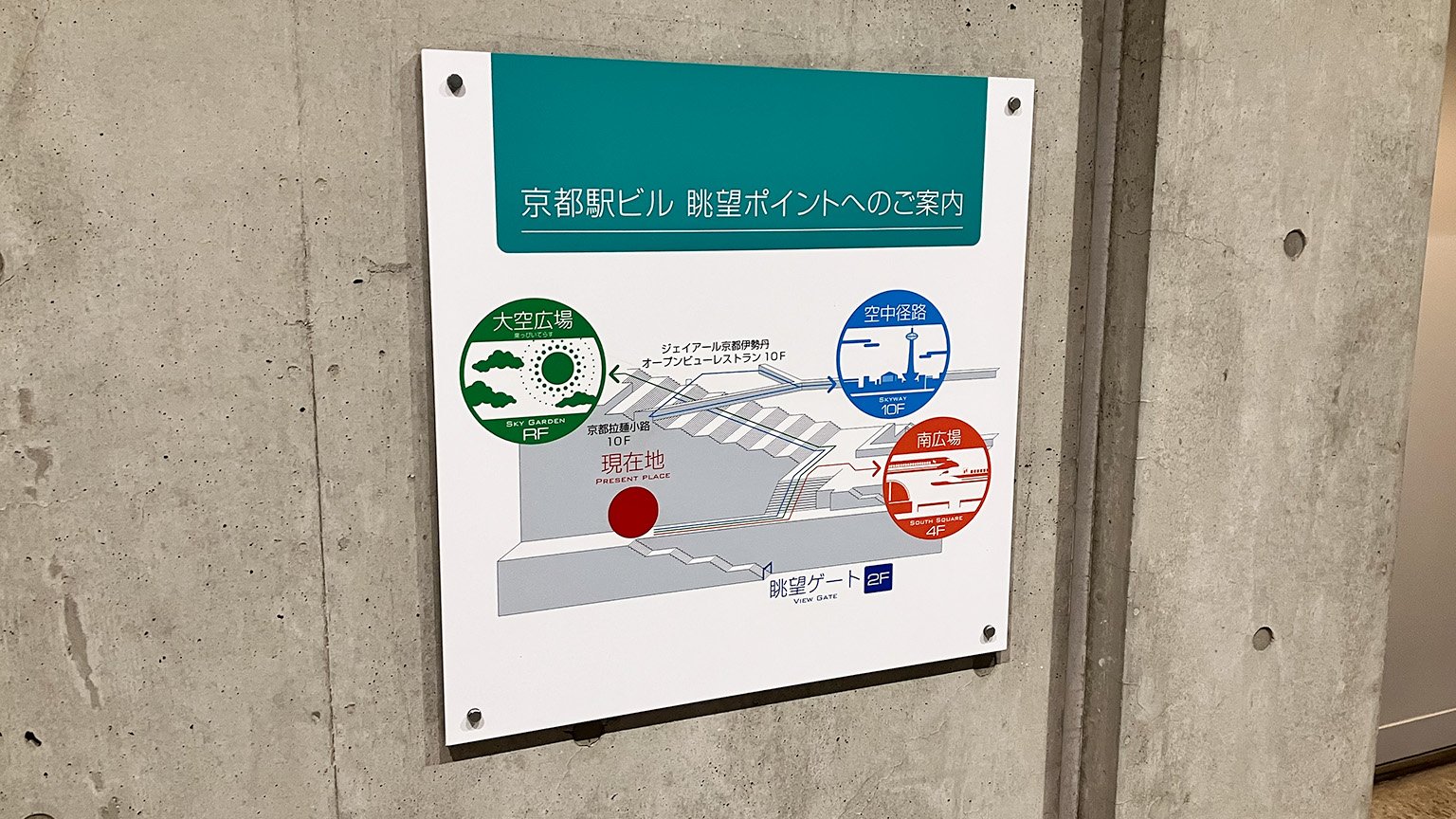 「京都駅ビル 眺望ポイントへのご案内」の写真