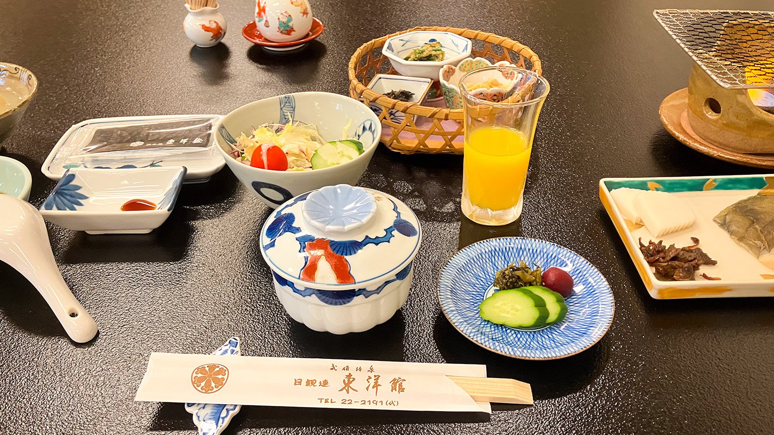 湯元荘東洋館の朝食の写真