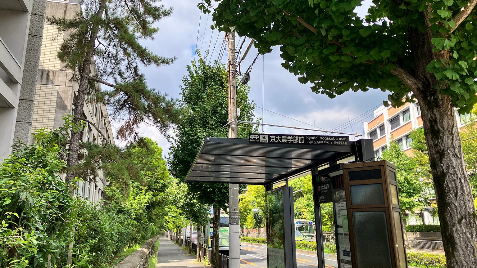 京大農学部前バス停の写真